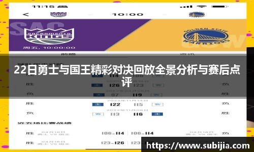 22日勇士与国王精彩对决回放全景分析与赛后点评